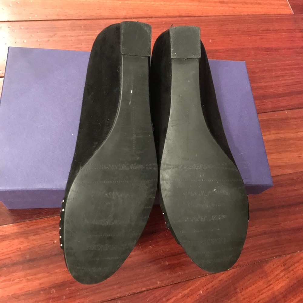 Stuart Weitzman Dotsun Black Suede Studded Knot W… - image 5